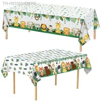 ☂ Jungle Safari Party Tablecloth Decorations Cartoon Animal Theme Disposable Table Cover Baby Shower Kids Birthday Party Supplies