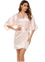 Satin Robe Female Intimate Lingerie Sleepwear Silky Bridal Wedding Gift Casual Kimono Bathrobe Gown Nightgown Sexy Nightwear