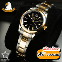 AMERICA EAGLE นาฬิกาข้อมือผู้หญิง สายสแตนเลส รุ่น SW001L – SILVERGOLD/BLACK