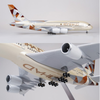 ETIHAD Airbus A380 Super Jumbo Airplane Model with LED Light (Touch or Sound Control) Plane for Decoration งานสวย