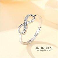 s925 Infinities ring แหวนเงินแท้ สไตล์เรียบง่าย ใส่สบาย เป็นมิตรกับผิว สามารถปรับขนาดได้