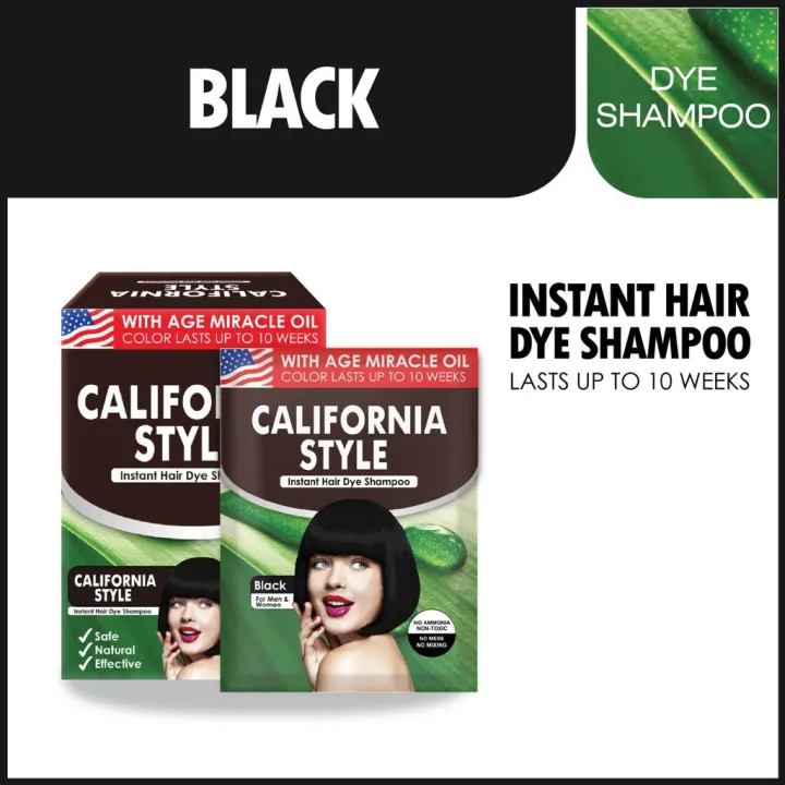 sell like hot cakes California Style Instant Hair Dye Shampoo Black