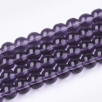 2Strand Glass Beads Strands Round Purple 6mm Hole: 1mm about 50pcs/strand 13 inch