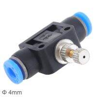 4mm Adjustable Pneumatic Components Quick Connector Gas Flow Hand Valve with Plastic Socket for PU / Nylon Air Tube Hand Tool Parts Accessories