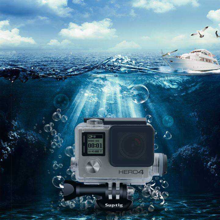 เคสกล้องเสริมชาร์จซองกันน้ำพร้อมสาย-usb-สำหรับ-gopro-hero-4-3-lcd-ฝาหลัง-มอเตอร์ไซค์