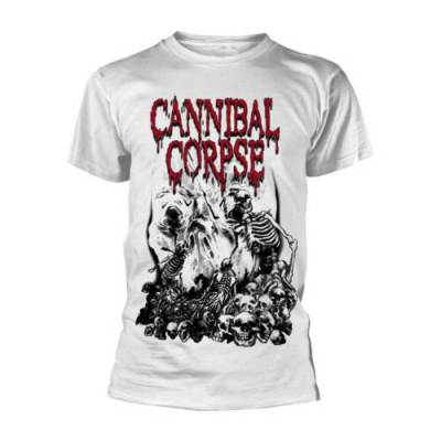 Cannibal Corpse Pile Of Skulls White T shirt - NEW