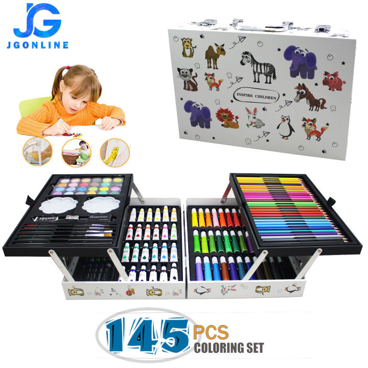 145 PCS. ART COLORING DRAWING PAINTING SET with Aluminum Alloy