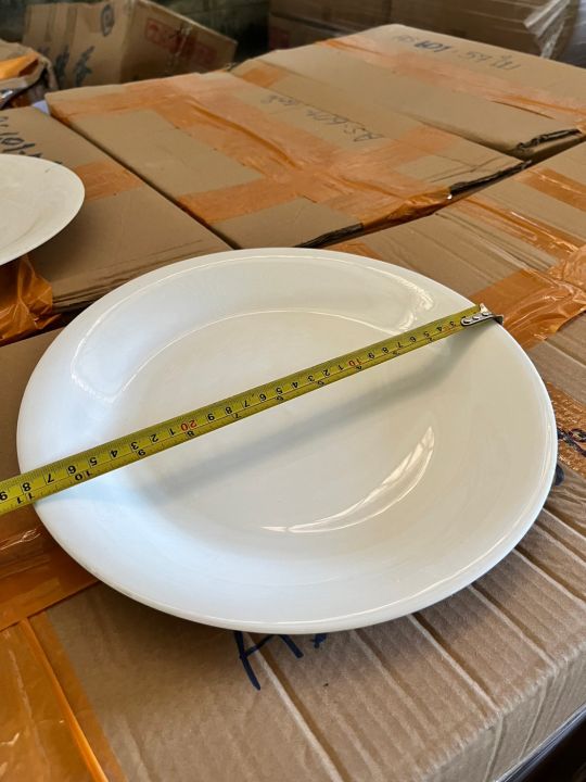 จานเซรามิก-ceramic-plate-จานขนาด11นิ้ว-จานอาหาร-จานสวยๆ-จานราคาถูก-จานข้าว-จานใบใหญ่-จานสีขาว-ถาดใส่อาหาร-จานราคาส่ง