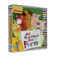 Old MacDonald had a farm English original childrens toy finger puppet Cloth Book Old MacDonald Wu minlan book list picture book 123 parent-child interactive game book 0-3 years old enlightenment cognition of early childhood education