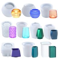 【YP】 Small Flowerpot Cement Silicone Molds10 Styles Storage Bottle Candle Holder Cup Epoxy Resin Mold for Concrete