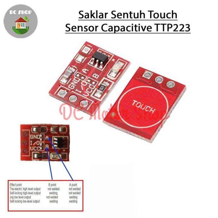 Saklar Sentuh Touch Sensor Capacitive TTP223 Switch Arduino 1 Channel ...