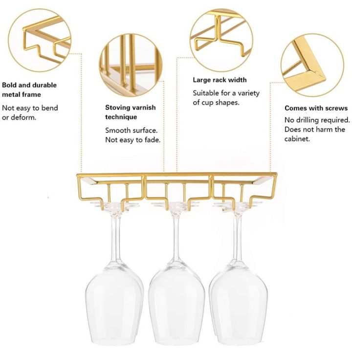 2x-3-rows-wine-glass-rack-und-er-cabinet-stemware-holder-iron-wine-glass-organizer-glasses-storage-hanger