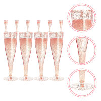 BESTOMZ 10pcs พลาสติกแชมเปญขลุ่ยแวว goblets ทิ้งค็อกเทลแก้วไวน์