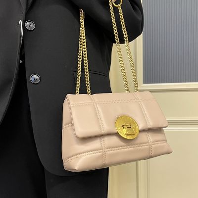 Texture lock female autumn/winter 2021 small party bag chain shoulder the new tide fashion joker alar inclined shoulder bag