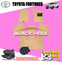 Toyota Fortuner ปี 2015 - ปีปัจจุบัน พรมรถยนต์Fortuner พรมเข้ารูปสองชั้นแบบรูรังผึ้ง Blackhole Double Mat (ชุดห้องโดยสาร)