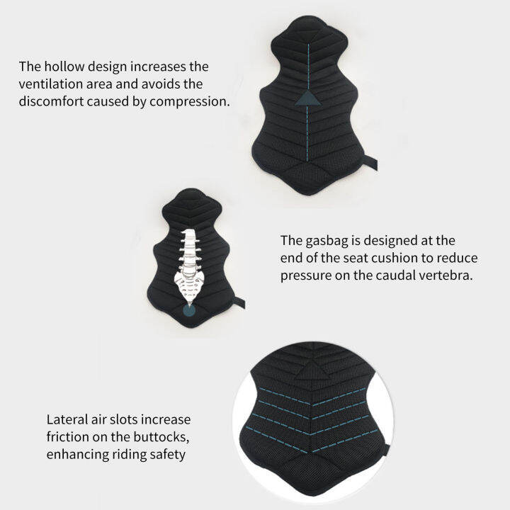 รหัส-ที่คลุมที่นั่งรถจักรยานยนต์เบาะที่นั่งรถจักรยานยนต์อากาศสองที่นั่งกันน้ำแรงดัน-relief-เบาะนั่งระบายความร้อนสำหรับการเดินทางที่สะดวกสบาย-สีดำ