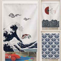 Japanese Style Kitchen Door Curtain Partition Cabinet Velcro Block Summer Household Bathroom Half Perforation-Free