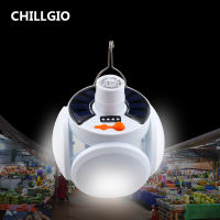 CHILLGIO Solar Lights Outdoor Led Hanging Decor Hiking Tent Emergency Rechargeable Night Lighting Camping Portable Soccer Lamps