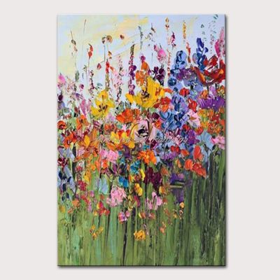 Mintura Wall Picture for Living Room Oil Paintings on Canvas Hand Painted Flowers of Different Colors Office Decor Art No Frame