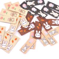 50Pcs Cute Rabbit Carrot Lollipop Labels For Sewing Accessories Kids Hat Clothing Decorative  DIY Crafts Supplies Handmade Tags Stickers Labels