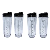 2X 32-Ounce Cup with Sealed Lid Ninja Replacement Parts and Accessories for Nutri Ninja Auto-IQ 1000W and Dual Blender