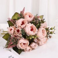【DT】 hot  Artificial Peony Fake Flowers Simulation Artificial Plant Bouquet Small Bunch DIY Decoration Beautiful Home Party Decor Wedding