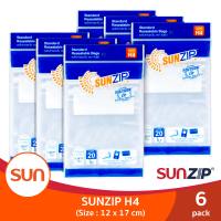 SUNZIP (ซันซิป) ถุงซิปอเนกประสงค์ รุ่น H4 ขนาด 12 X 17 ซม. จำนวน 20 ใบ ( 6แพ็ค)