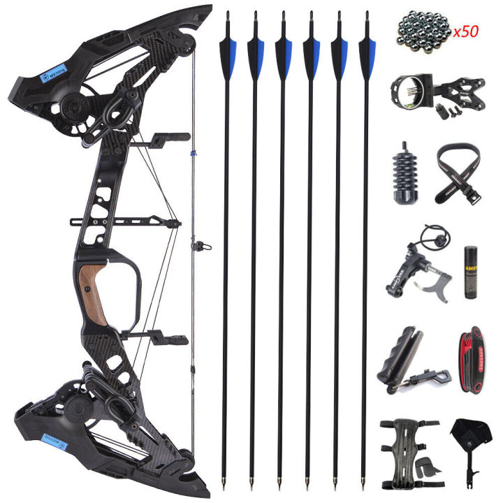 AME 21.5-60lbs Compound Bow Steel Ball Dual Use 330FPS Fishing Shooting ...