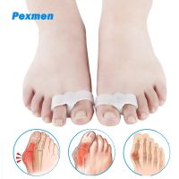 ℡ Pexmen 2/4/10Pcs Toe Separator Protector with 2 Loops Soft Gel Bunion Corrector for Overlapping Toes Crooked and Hammer Toe