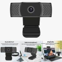 Computer Camera, Built-in Microphone, Driver-Free 180° Free-Rotating Camera Suitable for Meetings