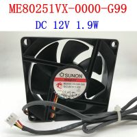 ;.[- New For SUNON ME80251VX-0000-G99 80*80*25Mm DC12V 1.9W 3Pin Processor Cooler Fan