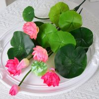 【DT】 hot  Simulation Lotus Pond Fish Tank Ornaments Room Home Wedding Decoration Small Lotus Plastic Water Lily Artificial Flower Lotus