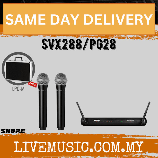 Shure SVX288/PG28 Dual Handheld Wireless Microphone System, SVX88