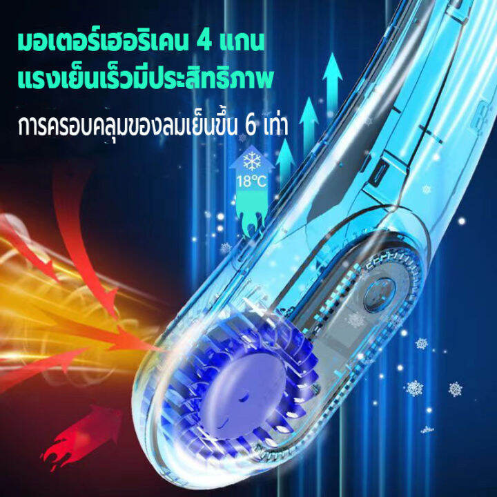 พัดลมคล้องคอ-แสดงแบตผ่านจอled-พัดลมแขวนคอ-พัดลมพกพา-ไร้เสียงชาร์จusb-พัดลมไร้สายไฟฟ้า-ความจุ3000mah-ปรับแรงลมได้5ระดับ-ปรับทิศทางลม