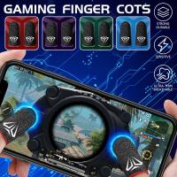 2PC Mobile Game Fingertip Gloves For PUBG Gamer Sweatproof Anti-slip Touch Screen Finger Sleeve Breathable Gaming Finger Cover