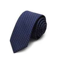 Fashion Brand Polka Dot Navy Blue Men Tie 5.5cm Slim Casual Necktie Designer Brand Skinny Mens Work Interview Ties with Gift Box