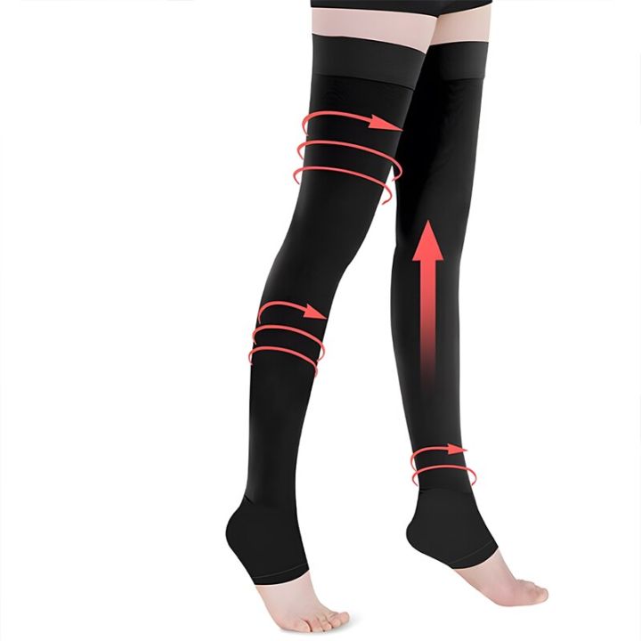 1-pair-medical-thigh-high-compression-stockings-with-silicone-band-for-women-men-20-30-mmhg-graduated-support-for-varicose-veins