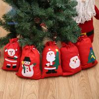 MINFEN ปีใหม่ ซานตาคลอส กระเป๋าถือ เด็ก อุปกรณ์ปาร์ตี้ ถุงขนม ตกแต่งคริสต์มาส ถุงพวงคริสต์มาส ถุงของขวัญ