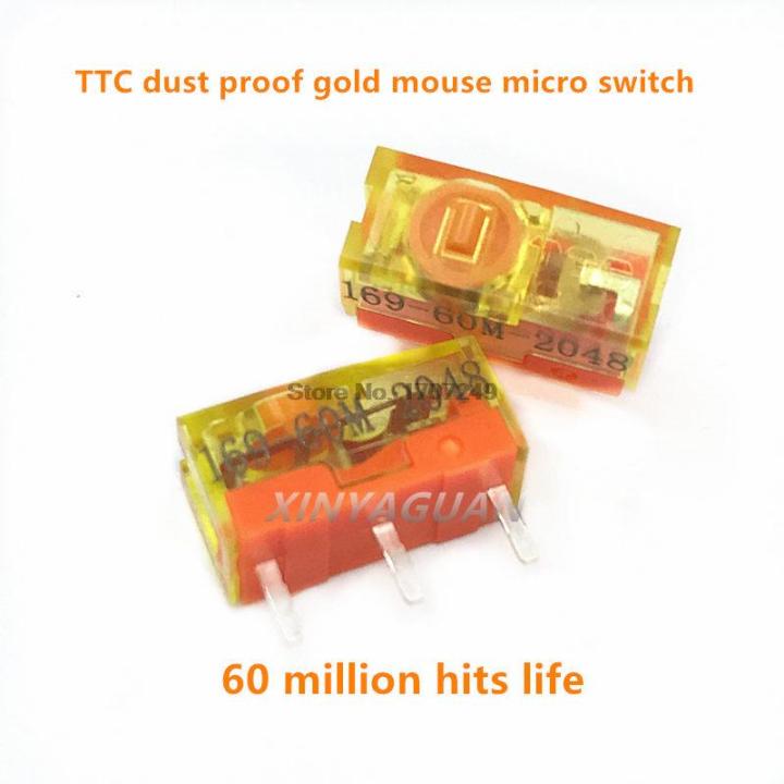 10ชิ้นชุดทองกันฝุ่น-ttc-เมาส์ไมโครสวิตช์3ขาคอนแทคทองอายุการใช้งาน30-60-80ล้านคลิก
