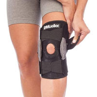 Mueller Sports Medicine Adjustable Hinged Knee Brace, Black/Gray, One Size Fits Most