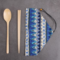 Wood Spoon Japanese Kitchenware Metal Chopsticks Set Food Sticks Portable Kawai Kitchen Accessories Sushi Tableware Utensils