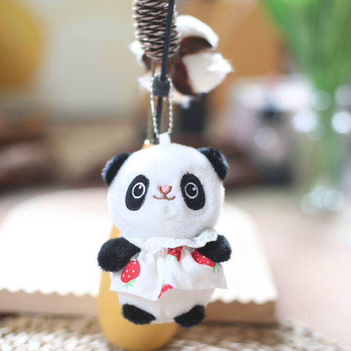 cute-baby-panda-plush-dolls-gift-for-girls-bag-pendant-strawberry-pineapple-dress-stuffed-toys-for-kids-keychain