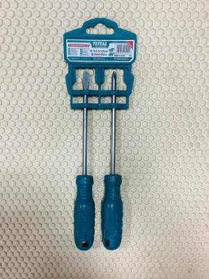 Total ชุดไขควง 2 ตัวชุด (ปากแบน + ปากแฉก) รุ่น THTDC250201 ( 2 pcs Screwdriver Set )