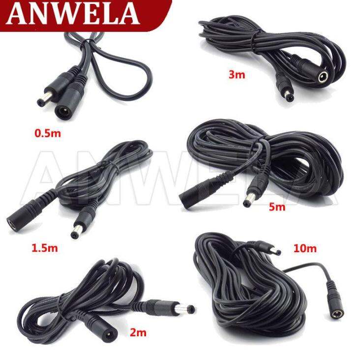 12V DC Power Cable Extension Cord Adapter Female to Male Plug 5.5mmx2