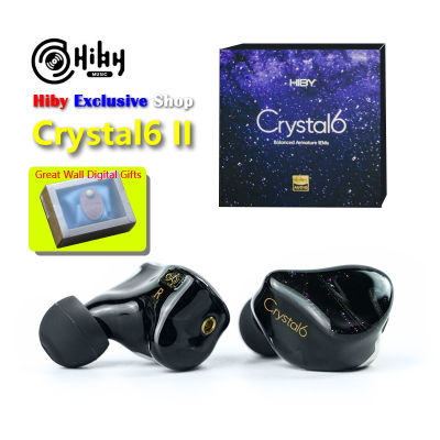 HiBy Crystal6 II HiFI Monitor หูฟังชนิดใส่ในหู6BA ไดรเวอร์ชุดหูฟัง IEM หูฟัง0.78 2Pin 2.5/3.5/4.4มม. ปลั๊ก