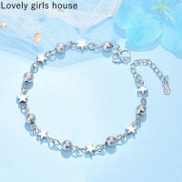 【♡Lovely girls house♡】สร้อยข้อมือรูปดาวเงินสไตล์อินเทรนด์สำหรับสร้อยข้อมือเพชรผู้หญิงหญิงสาวของขวัญเครื่องประดับบุคลิกเรียบง่าย