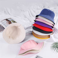 Summer Wearing Hat Foldable Simple Sun Cap Solid Color Men Bucket Hat Double-sided Unisex Cap