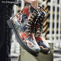 gift 【รองเท้าบูท】 DR MARTENS Dr รองเท้าบู๊ทส์มาร์ตินผ้าหนังแฟชั่น 8 หลุม gift