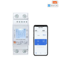 EL Style Tuya เครื่องวัดพลังงานอัจฉริยะ ZigBee,จอภาพพลังงานราง80A เฟสเดียว KWh Wattmeter โวลต์มิเตอร์แอมแปร์มิเตอร์110V 230V 50/60Hz