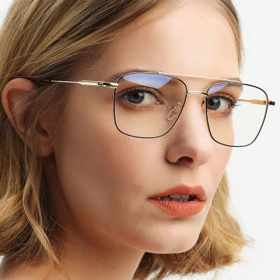 RUOBO Clear Lens Metal Glasses Frame For Men Women Eyeglass Frame Prescription Frame Eyeglsses For Student Optical Spectacle